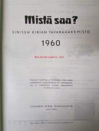 Sininen kirja 1960 osa II - tavarahakemisto &quot;mistä saa&quot;