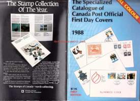 The Specialized Catalogue of Canada Post Office First Day Covers.  Kanadan Postin virallisten FDC-kuorten arvoluettelo 1988.