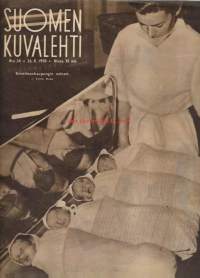 Suomen Kuvalehti 1949 nr 34 / kansi Kristiinankaupungin neloset, Suomussalmen kirkko, sananvapaus, köyhän maan rautatiet, Salla,