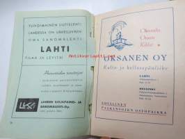 Salpausselän hiihdot Lahdessa 8-9.3.1947 -hiihtokilpailujen käsiohjelma