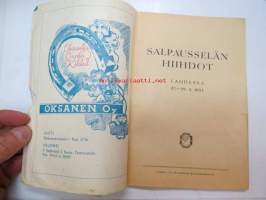 Salpausselän hiihdot Lahdessa 27-28.2.1954 -hiihtokilpailujen käsiohjelma