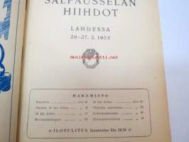 Salpausselän hiihdot Lahdessa 26-27.2.1955 -hiihtokilpailujen käsiohjelma