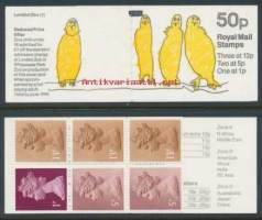 Iso-Britannia: Postituore käyttöpostimerkkivihko 50p FB48 **.  Lontoon eläintarha 2/Linnut. Toiminut myös alennuskuponkina Lontoon eläintarhaan 1988.  FB48 Zoo