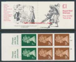 Iso-Britannia: Postituore käyttöpostimerkkivihko 1£ FH25 **. Punch./£1 FH25 Punch 3
