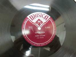 Musica A 3372 Ingrid Carlsson Sancta Lucia / Staffan Stalledräng, Gläns över sjö och strand -savikiekkoäänilevy, 78 rpm