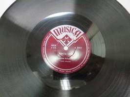 Musica A 3372 Ingrid Carlsson Sancta Lucia / Staffan Stalledräng, Gläns över sjö och strand -savikiekkoäänilevy, 78 rpm