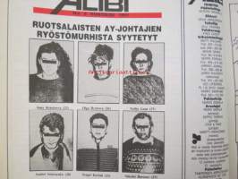 Alibi 1991 nr 4, sis. mm. artikkelit / kuvat / mainokset; Kike Elomaa, Tuula Sariola, Bertil Winberg, Ove Fredriksson, Eino Sinkkonen, katso sisältö kuvista