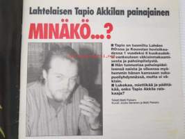 Alibi 1995 nr 4, sis. mm. artikkelit / kuvat / mainokset; Fred West, John Wikström, Marika Kantti, Pekka Palomaäki, Tapio Akkila, katso sisältö kuvista tarkemmin.