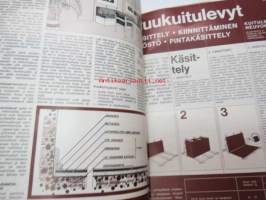 Kuitulevyt - Kuitulevyneuvonta - valmistajatehtaitten julkaisema ohjekansio, erilisiä esitteitä / ohjeita - käsittelyohjeet, työstö, kiinnitys, alusta, saumat,