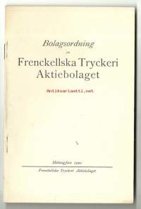 Frenckellska Tryckeri Ab , Bolagsordning 1920