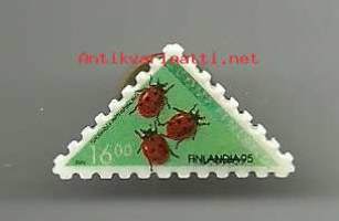 Leppäkerttu Finlandia `95  postimerkki - pinssi rintamerkki