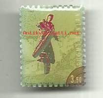 Tommi Ahvala  moottoripyörä postimerkki  pinssi  - rintamerkki