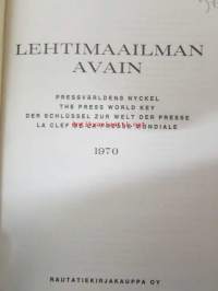 Lehtimaailman avain 1970 - Pressvärldens nyckel - The press world key - Der schlüssel zur Welt der presse - La Chef de la presse mondiale