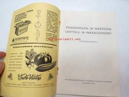 Vihanneksien ja marjojen lajittelu- ja pakkausohjeet - standardiehdotus