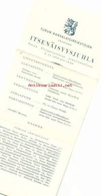 Turun Kansalaisjärjestöjen Itsenäisyysjuhla 1959 Ylioppilastalolla - Ohjelma