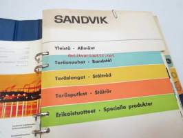 Sandvik - Terästuotteiden tuotekansio, teräkset lajeittain ominaisuuksineen ja teknisine tietoineen ym. -tehtaan toimittama kansio