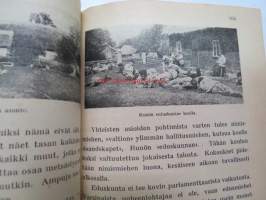 Kansanvalistusseuran Kalenteri 1922 sekä Tietokalenteri yhteensidottuna laitoksena, sis. runsaasti mainoksia, artikkeleita, tilastotietoa, rautateitten ja postin