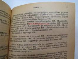 Kansanvalistusseuran Kalenteri 1922 sekä Tietokalenteri yhteensidottuna laitoksena, sis. runsaasti mainoksia, artikkeleita, tilastotietoa, rautateitten ja postin