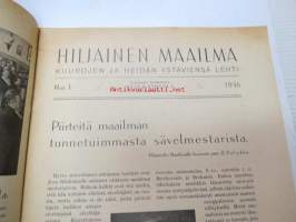 Hiljainen maailma 1936 nr 1 - Kuurojen ja heidän ystäviensä lehti, sis. mm. seur. artikkelit; Turun Kuuromykkäinyhdistyksen 50-vuotisjuhla, Piirteitä