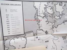 Graetz Radio Fernsehen - lähetysalukartta, piirikaavioita, alkuperäisessä kuoressaan