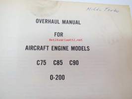 Teledyne Continental Motors C75, C85, C90 &amp; O-200 Series Aircraft Engines Overhaul Manual -huolto-ohjekirja