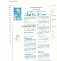 Ahti M Salonen  vaalimainos / Ahti Markus Salonen (27. huhtikuuta 1911 Pietarsaari – 5. syyskuuta 2003) oli suomalainen poliitikko ja suomentaja.Salonen