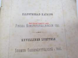 Illustrerad katalog till Finska Konstutställningen 1885 - Kuvillinen luettelo Suomen Taidenäyttelystä v. 1885, sisältää taiteilijoiden henkilö- ym. tietoja