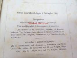 Illustrerad katalog till Finska Konstutställningen 1885 - Kuvillinen luettelo Suomen Taidenäyttelystä v. 1885, sisältää taiteilijoiden henkilö- ym. tietoja