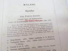 Illustrerad katalog till Finska Konstutställningen 1885 - Kuvillinen luettelo Suomen Taidenäyttelystä v. 1885, sisältää taiteilijoiden henkilö- ym. tietoja