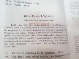 Illustrerad katalog till Finska Konstutställningen 1885 - Kuvillinen luettelo Suomen Taidenäyttelystä v. 1885, sisältää taiteilijoiden henkilö- ym. tietoja