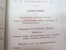 Illustrerad katalog till Finska Konstutställningen 1885 - Kuvillinen luettelo Suomen Taidenäyttelystä v. 1885, sisältää taiteilijoiden henkilö- ym. tietoja