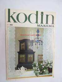 Kodin Maailma 1965 nr 1, sis. mm. seur. artikkelit / kuvat / mainokset; Kun ostat asunto-osakkeen..., Tie omaan asuntoon, Hulda Potila - tekstiilitaiteemme