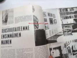 Kodin Maailma 1965 nr 1, sis. mm. seur. artikkelit / kuvat / mainokset; Kun ostat asunto-osakkeen..., Tie omaan asuntoon, Hulda Potila - tekstiilitaiteemme