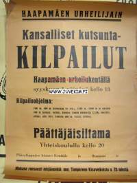 Haapamäen (Haapamäki) Urheilijain kansalliset kutsuntakilpailut -juliste