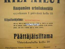 Haapamäen Urheilijain kansalliset kutsuntakilpailut -juliste