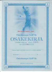 Outokumpu Golf Oy  5 000 mk , osakekirja