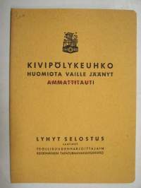 Kivipölykeuhko - huomiota vaille jäänyt ammattitauti