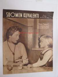 Suomen Kuvalehti 1957 nr 9, ilmestynyt 2.3.1957, sis. mm. seur. artikkelit / kuvat / mainokset; Kansikuva &quot;Sano koira&quot; - huonokuuloiset lapset oppivat puhumaan