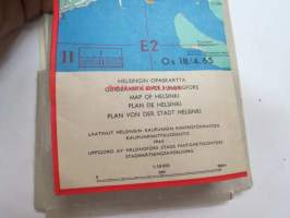 Helsinki opaskartta 1:18 000 Helsingfors guidekarta 1965