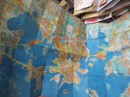 Helsinki opaskartta 1:18 000 Helsingfors guidekarta 1965