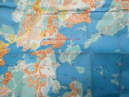 Helsinki opaskartta 1:18 000 Helsingfors guidekarta 1965