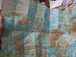 Helsinki opaskartta 1:18 000 Helsingfors guidekarta 1965