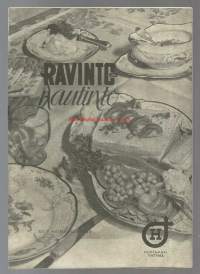 Ravinto j nautinto 1948 nr 1 / Heikki Huhtamäki, kansallisia ja kansainvälisiä ruokia, lyhytkuv Lapissa, tuoteselostuksia ranamat-ravintojuoma ja RaNa-ohukaiset