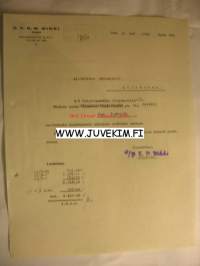 O. Y. K. W. Wikki Pori 15.10.1925 -asiakirja