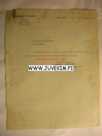 Sianravinto Osakeyhtiö Helsinki 8.1.1941 -asiakirja