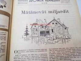 Suomen Kuvalehti 1957 nr 24, ilmestynyt 15.6.1957, sis. mm. seur. artikkelit / kuvat / mainokset; Kansikuva Bulganin &amp; Hrutsev Suomessa, Jaguar-polkupyörä,