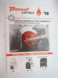 Passat luettelo 1978 - kattila kiinteille polttoaineille - täydellinen lämmitysohjelma - perusteellinen opaskirja / myyntiesite