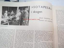 Helsingfors Journalen (Månadsrevyn) 1941 nr 8 augusti -bilaga till Helsingfors Journalen, innehåller bl a. följande artiklar / reklam / bilder -kuukausiliite