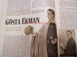 Elokuva-Aitta 1944 nr 8, kansikuva Kristiina Söderbaum (Ufa), Paholaistyttö-elokuvan mainos, Tammerkosken sillalla nähtiin paljon näyttelijöitä, Gösta Ekman