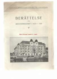 Städernas Brandstodsförening för löseegendom berättelse 1924 - 1925  vuosikertomus